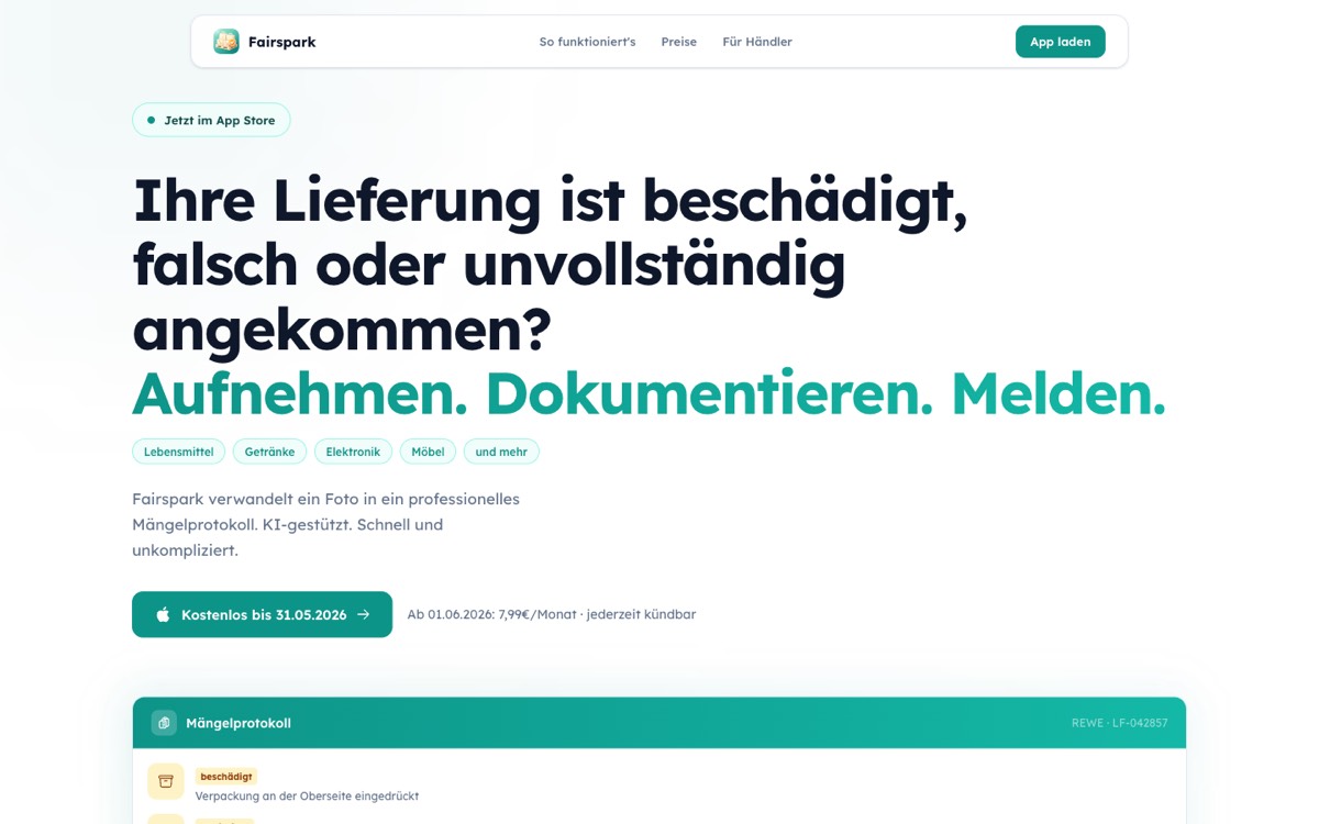 Startseite von fairspark.de