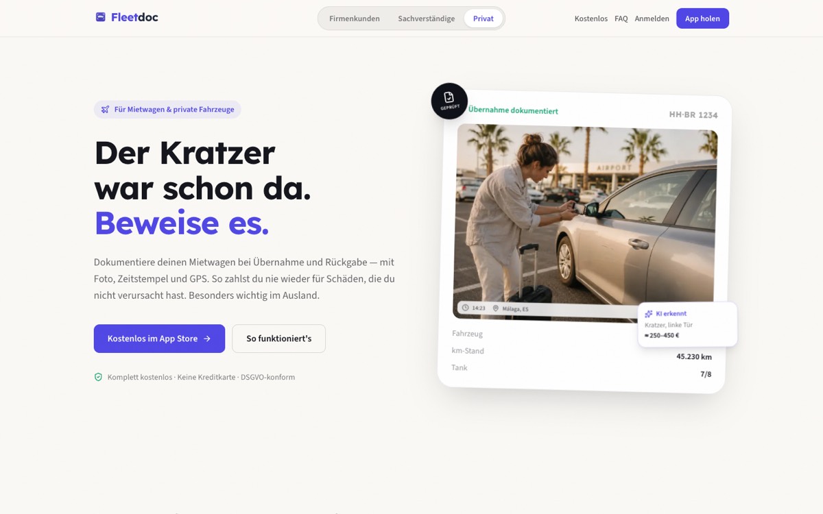 Startseite von fleetdoc.de